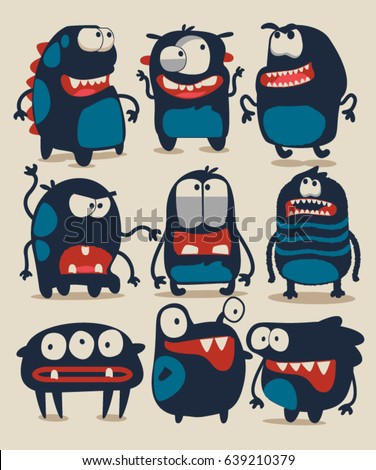 cute monsters vector set for t shirt design cute monsters vector set for t shirt design