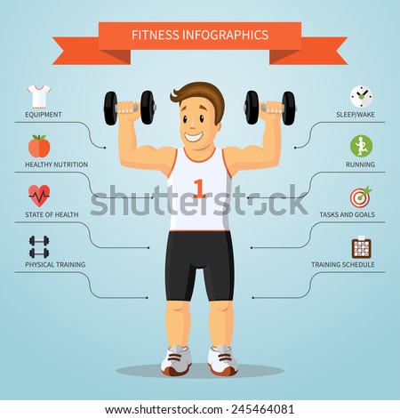 ... healthy lifestyle and sports icons. Vector illustration - stock vector