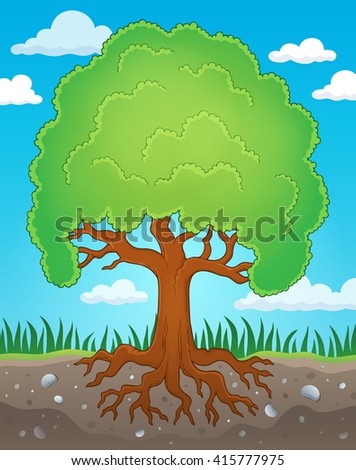 Leafy Tree Silhouette Vector Illustration Stock Vector 31098037