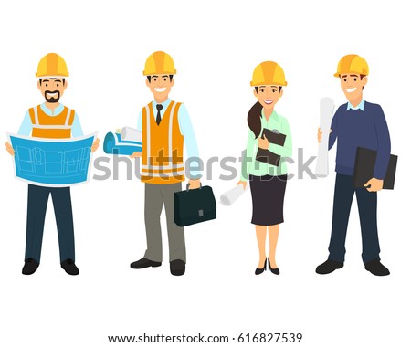 Civil engineer, architect and construction workers characters group. vector illustration. Civil engineer, architect and construction workers characters group. vector illustration.
