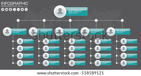 Corporate organization chart with business people icons. Vector illustration. Corporate organization chart with business people icons. Vector illustration.