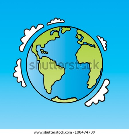 Simple Cartoon Earth Globe Icon Stock Photos, Images, & Pictures