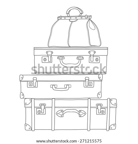 old suitcase drawing