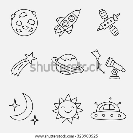 Space Icon Set Stock Vector 100674580 - Shutterstock