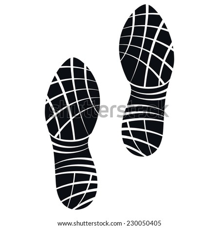 Running Shoes Foot Print, Vector Illustration - stock vector