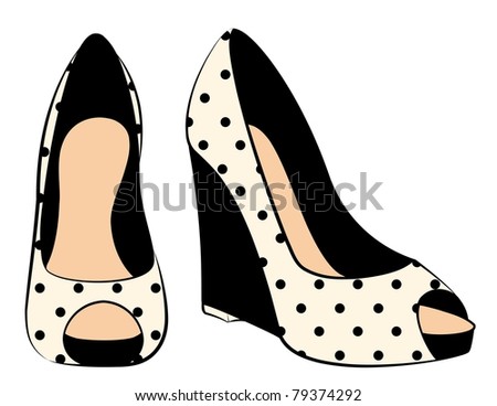 Vector Beautiful Pair Shoes High Heel Stock Vector 79374292 - Shutterstock