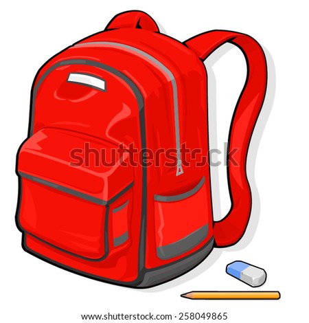 vector illustration of a school bag. School bag. A kids schoolbag ...
