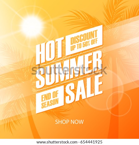 Hot Summer Sale special offer banner for business, promotion and advertising. Vector illustration. Hot Summer Sale special offer banner for business, promotion and advertising. Vector illustration.
