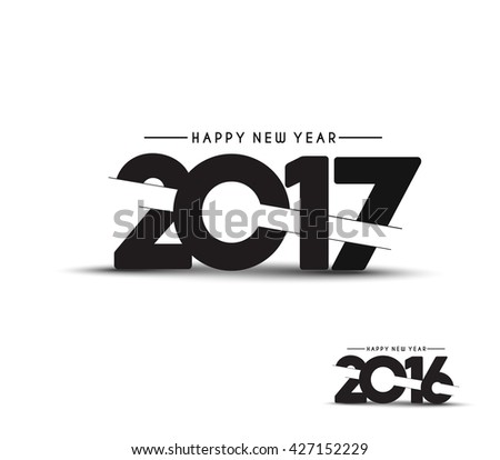 Happy new year 2017 Text Design vector - stock vector Happy new year 2017 Text Design vector - stock vector