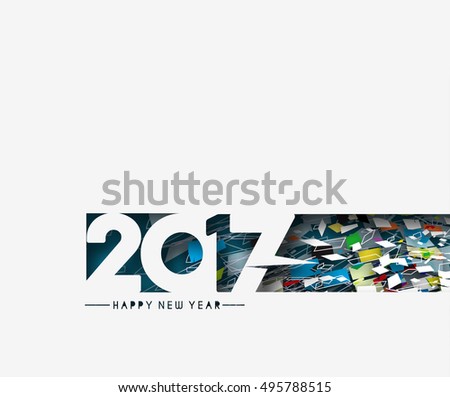Happy new year 2017 horizontal Banner Vector Design Background