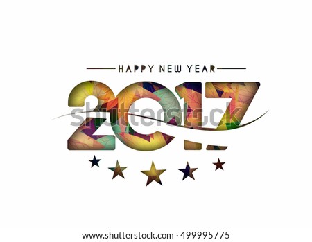 Happy new year 2017 text design vector background Happy new year 2017 text design vector background