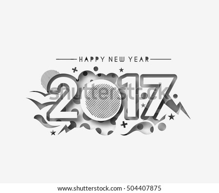 Happy new year 2017 - New Year Holiday design elements for holiday cards, calendar banner poster for decorations, Vector Illustration Background. Happy new year 2017 - New Year Holiday design elements for holiday cards, calendar banner poster for decorations, Vector Illustration Background.