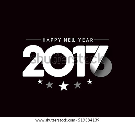 Happy new year 2017 Text Design vector set