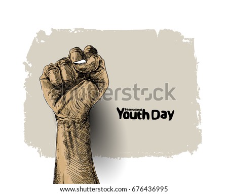 International Youth day,12 August, Hand Drawn Sketch Vector illustration. International Youth day,12 August, Hand Drawn Sketch Vector illustration.