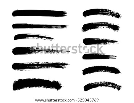 Set of black paint, ink brush strokes, brushes, lines. Dirty artistic design elements Set of black paint, ink brush strokes, brushes, lines. Dirty artistic design elements
