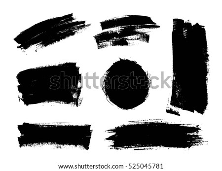 Set of black paint, ink brush strokes, brushes, lines. Dirty artistic design elements, boxes, frames. Set of black paint, ink brush strokes, brushes, lines. Dirty artistic design elements, boxes, frames.