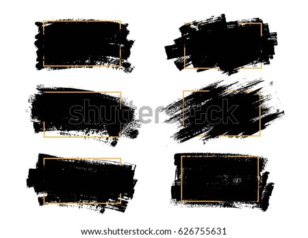 Vector black paint, ink brush stroke, brush, line or texture. Dirty artistic design element, box, frame or background for text. Vector black paint, ink brush stroke, brush, line or texture. Dirty artistic design element, box, frame or background for text.