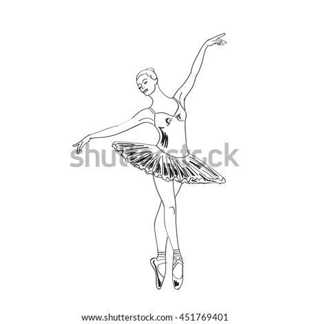 Watercolor Ballet Dancer Silhouette Vector Stock Vector 277264517