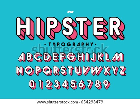 Vector of modern colorful font and alphabet Vector of modern colorful font and alphabet