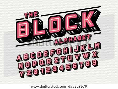 Vector of stylized bold font and alphabet Vector of stylized bold font and alphabet