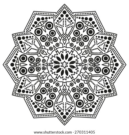 Beautiful mandala. Black and white. - stock vector