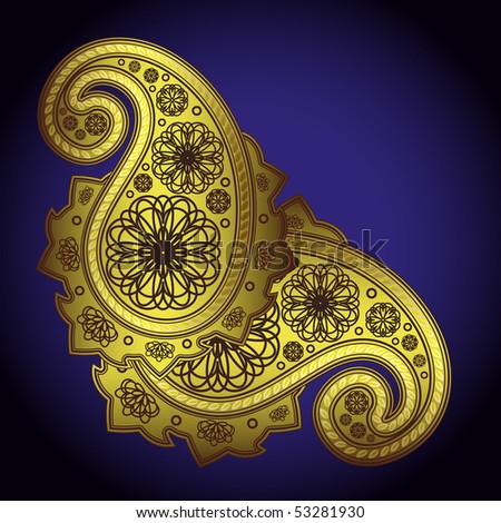 Hand-Drawn Abstract Henna (mehndi) Paisley Doodle Illustration Design 