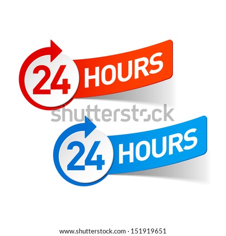 24 hours symbols. Vector. - stock vector