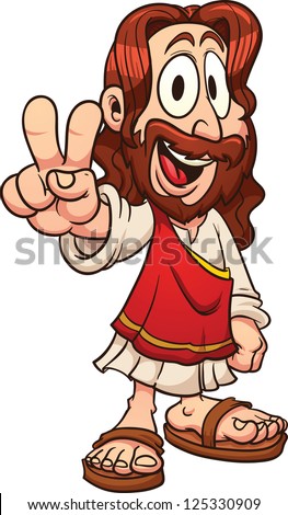 Cartoon Jesus. Vector clip art illustration with simple gradients. All ...