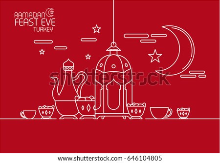 Eid Al Fitr background in mono line style with shadow for Eid and Ramadan mubarak Greeting card, invitation for muslim community. Vector illustration. Eps.10 Eid Al Fitr background in mono line style with shadow for Eid and Ramadan mubarak Greeting card, invitation for muslim community. Vector illustration. Eps.10