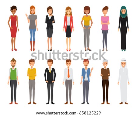Set of woman and man character. avatar people vector design. business man and business woman collection. Set of woman and man character. avatar people vector design. business man and business woman collection.