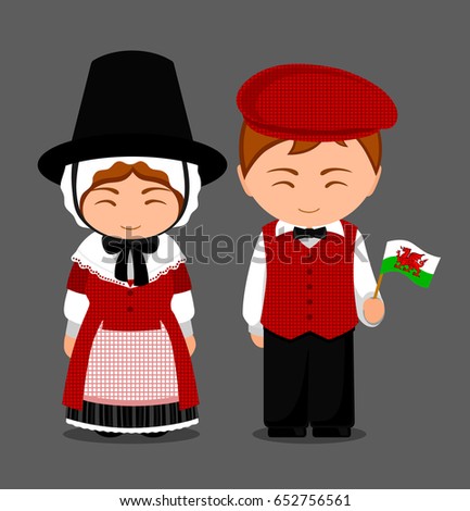 stock vector welsh in national dress with a flag man and woman in traditional costume travel to wales people 652756561 Passionate Things to Do in Sweden