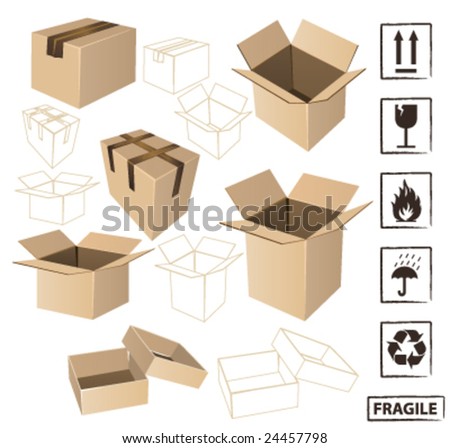Shipping Boxes And Signs Vector Gold Silver Delivery Icon Vector Illustration Stock Vector