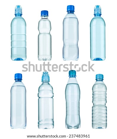 Vector Illustration Transparent Plastic Bottles On Stock Vector