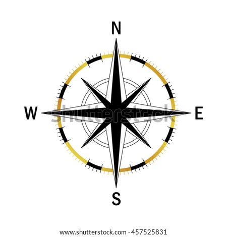 Compass Wind Rose 8 Directions World Stock Vector 3379732 - Shutterstock