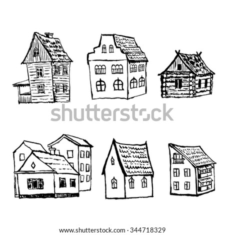 Collection Medieval Houses 3d Stock Illustration 129849164 - Shutterstock