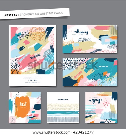 Set of artistic background greeting cards - stock vector Set of artistic background greeting cards - stock vector