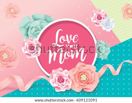Mother's day greeting card with beautiful flowers Mother's day greeting card with beautiful flowers