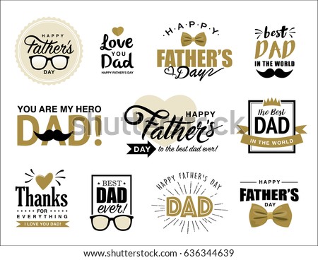 Set of father's day design elements Set of father's day design elements