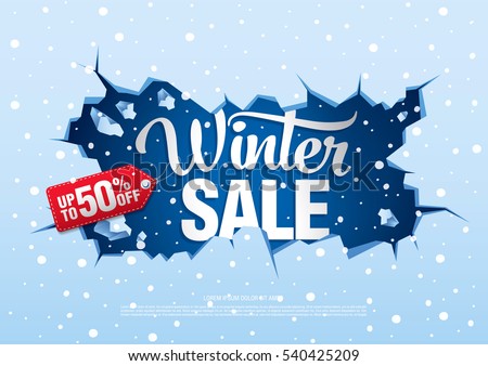 winter sale banner, vector illustration winter sale banner, vector illustration