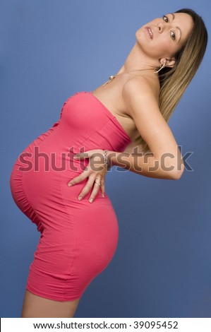 Colorful Shot 8 Month Pregnant Woman Stock Photo 39095458