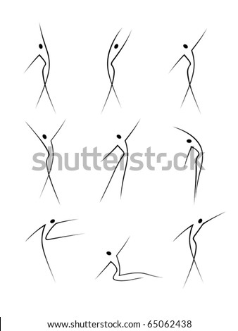 silhouette vector figure sketching woman silhouette on woman line drawing silhouette