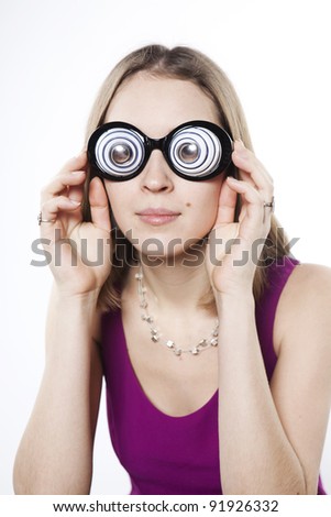 Can "wall-eyed" be fixed? Stock-photo-silly-young-woman-wearing-violet-dress-with-play-eyeball-glasses-91926332