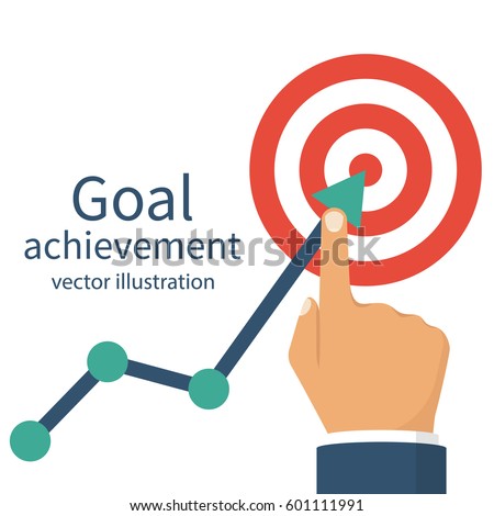 Goal achievement. Successful way up to goal. Ambition business. Path chart to target. Vector illustration flat design. Isolated on white background. Businessman to top graph. Aspiration to victory
Goal achievement. Successful way up to goal. Ambition business. Path chart to target. Vector illustration flat design. Isolated on white background. Businessman to top graph. Aspiration to victory