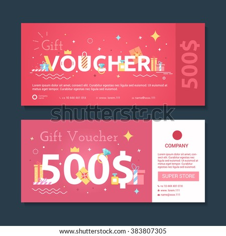 Set of gift voucher to women. Certificate diamond purchase in the value of the stores. - stock vector Set of gift voucher to women. Certificate diamond purchase in the value of the stores. - stock vector