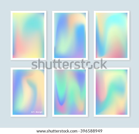 Bright holographic backgrounds set for a different design. You can use a gift card, cover, book, printing, fashion. Modern style trends 80. surreal hipster images. - stock vector Bright holographic backgrounds set for a different design. You can use a gift card, cover, book, printing, fashion. Modern style trends 80. surreal hipster images. - stock vector