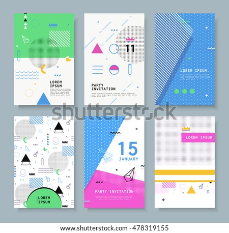 Set invitation with geometric shapes. Set invitation with geometric shapes.