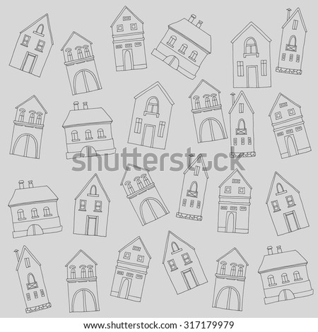 Set Cartoon House Building Stock Vector 111079673 - Shutterstock