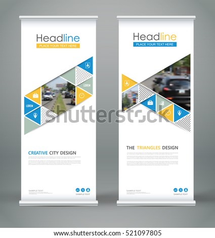 Abstract composition. White roll up brochure cover design. Info banner frame. Text font. Title sheet model set. Modern vector front page. City view brand flag. Triangle figures icon. Ad flyer fiber Abstract composition. White roll up brochure cover design. Info banner frame. Text font. Title sheet model set. Modern vector front page. City view brand flag. Triangle figures icon. Ad flyer fiber