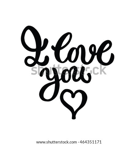 Love You Original Custom Hand Lettering Stock Vector 251771605 