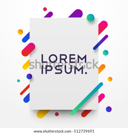 Vector background with paper card and abstract colorful shapes. Trendy neon lines and circles wallpaper in a modern material design style. Vector background with paper card and abstract colorful shapes. Trendy neon lines and circles wallpaper in a modern material design style.